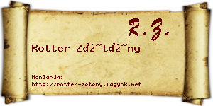 Rotter Zétény névjegykártya